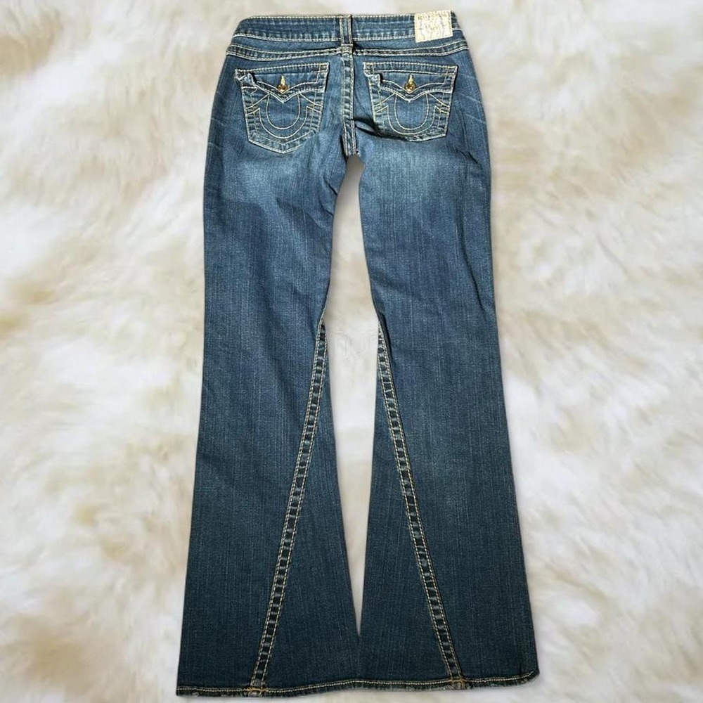 True Religion Vintage Y2K Low Rise Bootcut Jeans 29 Gold Stitch USA Made